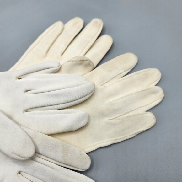 Ladies Dress Gloves Hudson Bay Miss Aris Eyelets Beaded Off White Size Small Lot - Picture 2 of 16